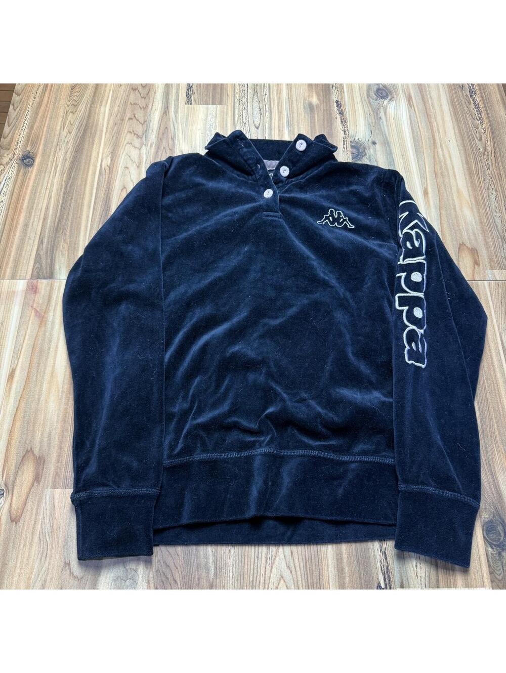Kappa black velour hoodie